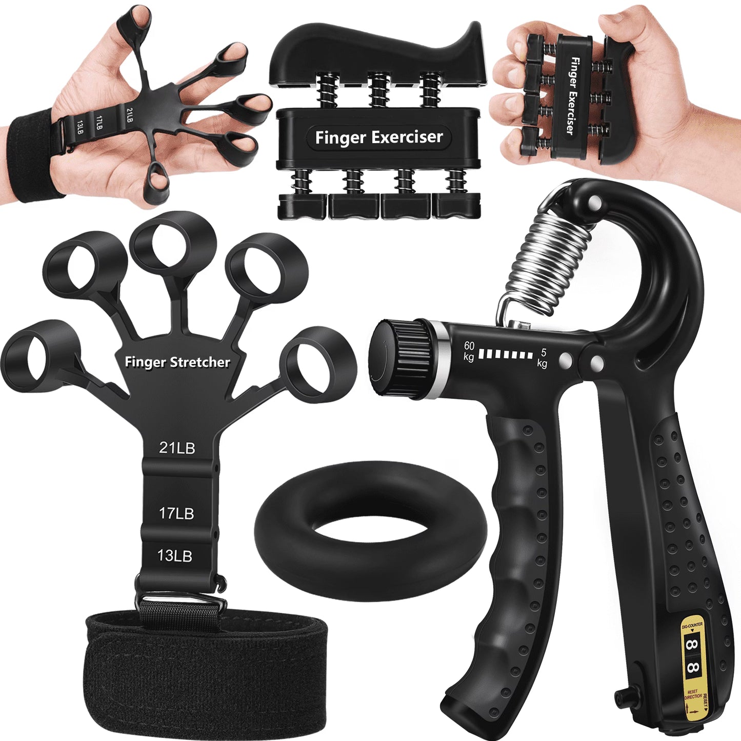 Hand Grip Strengthener Kit 5 Pack